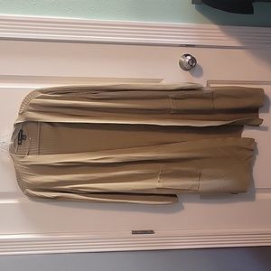 INC long olive green cardigan